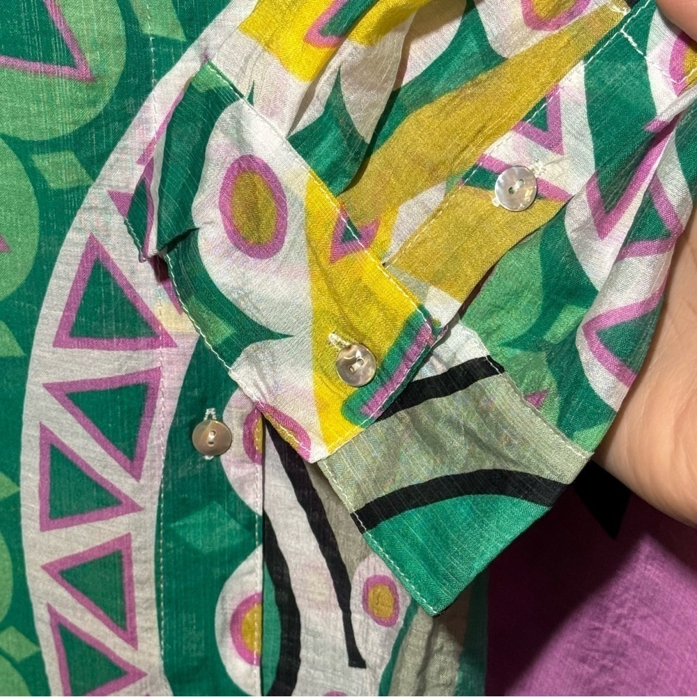 Zaket and Plover Abstractct Print Amalfi Button Down Blouse Women’s size size L - Picture 5 of 11